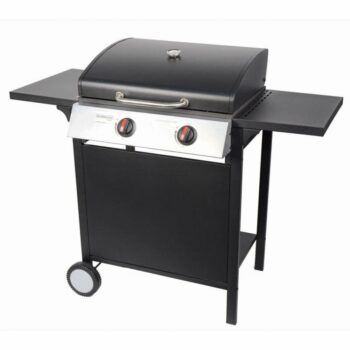 BORMANN BBQ2000 Ψησταριά Υγραερίου 2 Καυστήρων με Μαντεμένια Σχάρα & Πλευρικά Ράφια