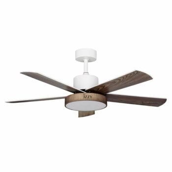 Izzy IZ-9032 Ανεμιστήρας Οροφής 132cm με DC Μοτέρ, LED Φωτισμό, Τηλεχειριστήριο & Διπλής Όψης Πτέρυγα Λευκό/Καφέ